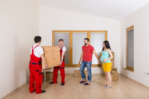Students preparing boxes for a move in Fulham