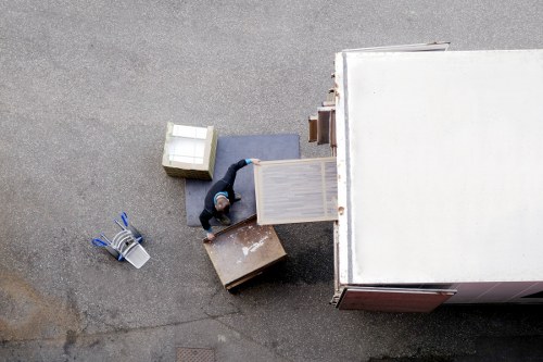Packing boxes prepared for a flat removal