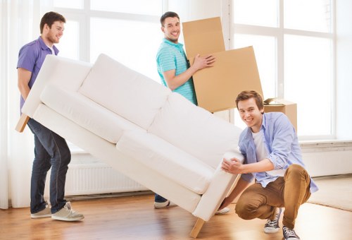 Office relocation equipment prepared for commercial moves in Fulham