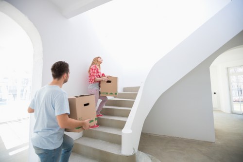 Business relocation with a removal van in Fulham