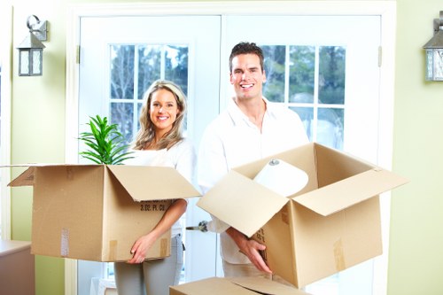 Various box sizes and packing supplies for safe moving